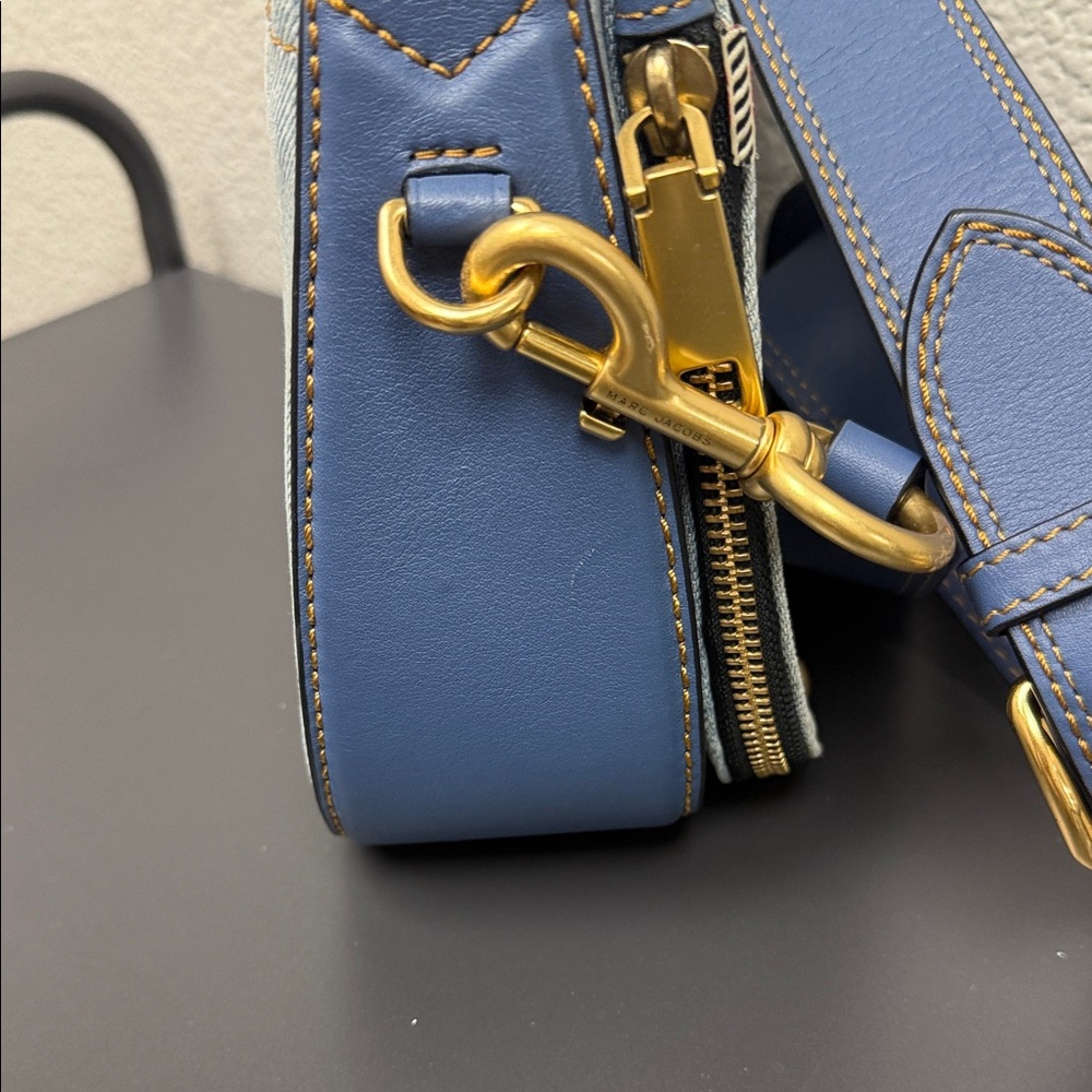 Mark Jacobs Nomad Studded Chic Denim and Gold Studded Crossbody Bag - Picture 4 of 16